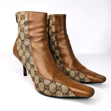 gucci brown ankle boots|high heel Gucci boots.